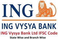 ING Vysya Bank Ltd IFSC Codes